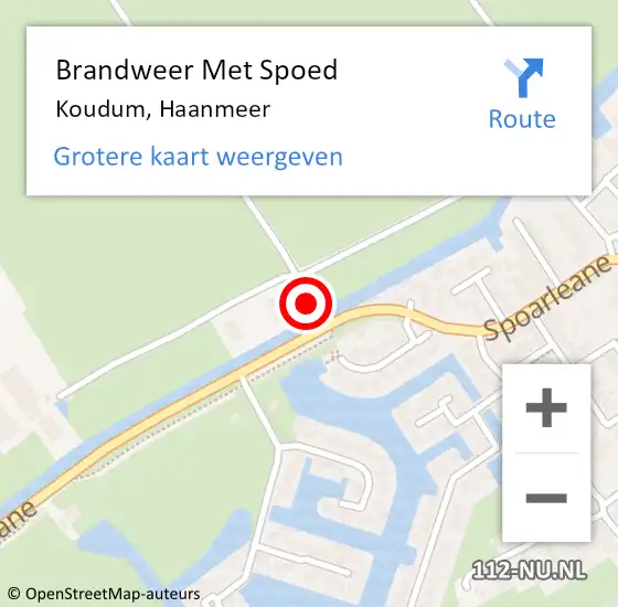 Locatie op kaart van de 112 melding: Brandweer Met Spoed Naar Koudum, Haanmeer op 11 april 2022 09:08