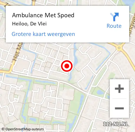 Locatie op kaart van de 112 melding: Ambulance Met Spoed Naar Heiloo, De Vlei op 11 april 2022 09:20