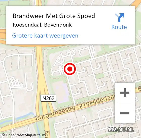 Locatie op kaart van de 112 melding: Brandweer Met Grote Spoed Naar Roosendaal, Bovendonk op 11 april 2022 09:26