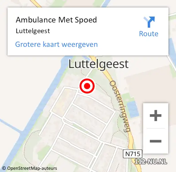 Locatie op kaart van de 112 melding: Ambulance Met Spoed Naar Luttelgeest op 11 april 2022 09:58