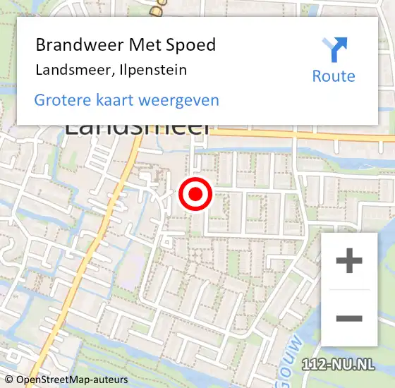 Locatie op kaart van de 112 melding: Brandweer Met Spoed Naar Landsmeer, Ilpenstein op 11 april 2022 11:18