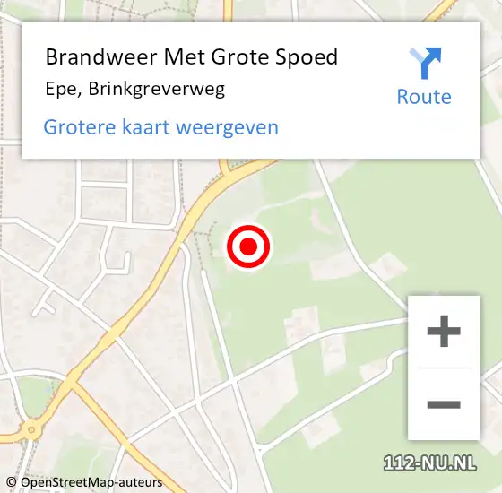 Locatie op kaart van de 112 melding: Brandweer Met Grote Spoed Naar Epe, Brinkgreverweg op 11 april 2022 11:27