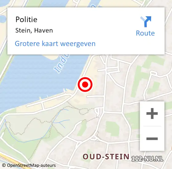 Locatie op kaart van de 112 melding: Politie Stein, Haven op 11 april 2022 11:49