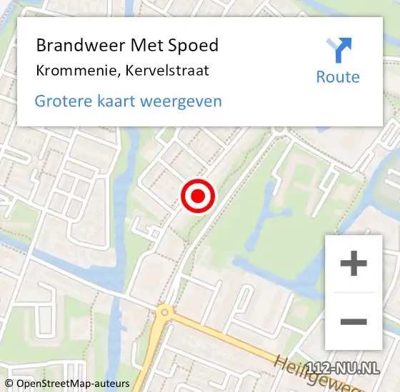 Locatie op kaart van de 112 melding: Brandweer Met Spoed Naar Krommenie, Kervelstraat op 11 april 2022 11:58