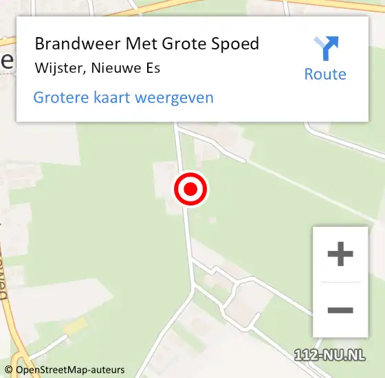 Locatie op kaart van de 112 melding: Brandweer Met Grote Spoed Naar Wijster, Nieuwe Es op 11 april 2022 12:13