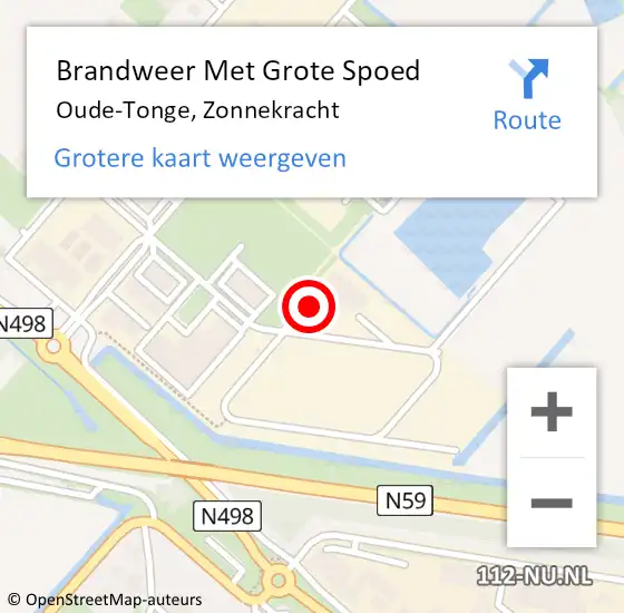 Locatie op kaart van de 112 melding: Brandweer Met Grote Spoed Naar Oude-Tonge, Zonnekracht op 11 april 2022 12:15