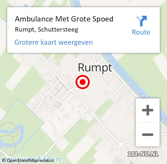 Locatie op kaart van de 112 melding: Ambulance Met Grote Spoed Naar Rumpt, Schuttersteeg op 11 april 2022 12:16
