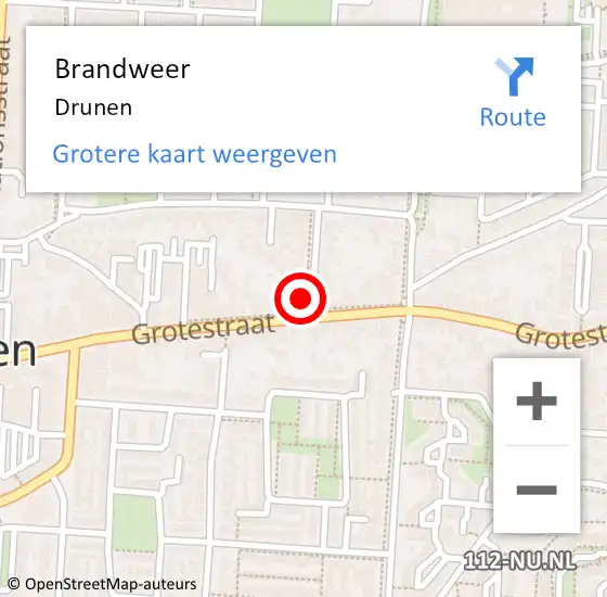 Locatie op kaart van de 112 melding: Brandweer Drunen op 11 april 2022 12:17