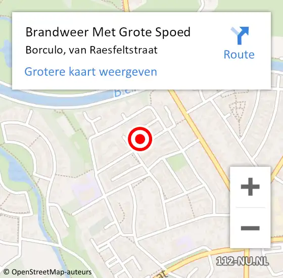 Locatie op kaart van de 112 melding: Brandweer Met Grote Spoed Naar Borculo, van Raesfeltstraat op 11 april 2022 12:23