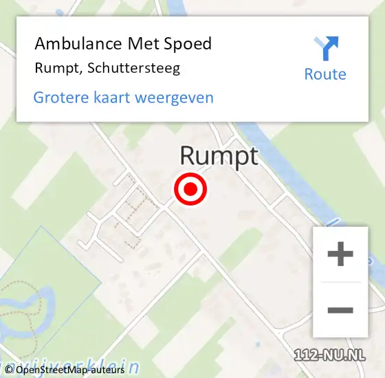 Locatie op kaart van de 112 melding: Ambulance Met Spoed Naar Rumpt, Schuttersteeg op 11 april 2022 12:38