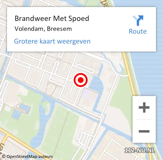 Locatie op kaart van de 112 melding: Brandweer Met Spoed Naar Volendam, Breesem op 11 april 2022 14:08