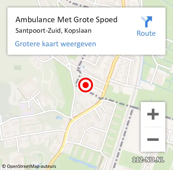 Locatie op kaart van de 112 melding: Ambulance Met Grote Spoed Naar Santpoort-Zuid, Kopslaan op 11 april 2022 14:34