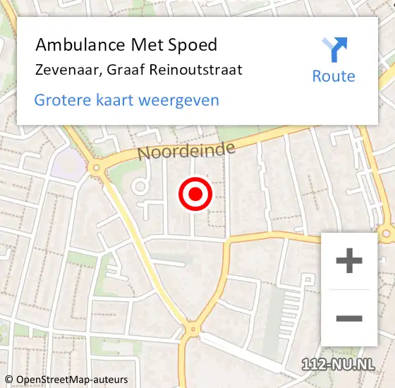 Locatie op kaart van de 112 melding: Ambulance Met Spoed Naar Zevenaar, Graaf Reinoutstraat op 11 april 2022 14:36