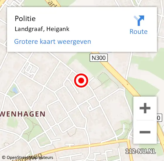 Locatie op kaart van de 112 melding: Politie Landgraaf, Heigank op 11 april 2022 16:11