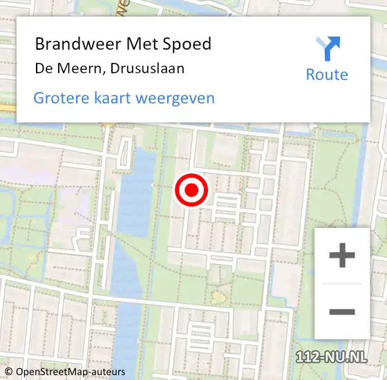 Locatie op kaart van de 112 melding: Brandweer Met Spoed Naar De Meern, Drususlaan op 11 april 2022 16:40