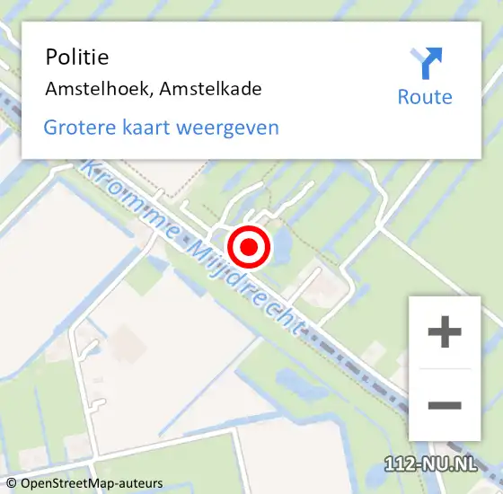 Locatie op kaart van de 112 melding: Politie Amstelhoek, Amstelkade op 11 april 2022 17:27