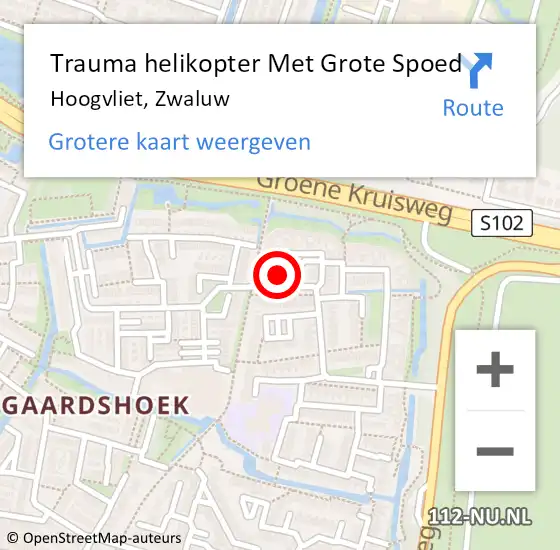 Locatie op kaart van de 112 melding: Trauma helikopter Met Grote Spoed Naar Hoogvliet, Zwaluw op 11 april 2022 17:31