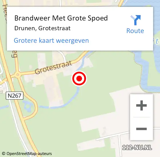 Locatie op kaart van de 112 melding: Brandweer Met Grote Spoed Naar Drunen, Grotestraat op 11 april 2022 17:33