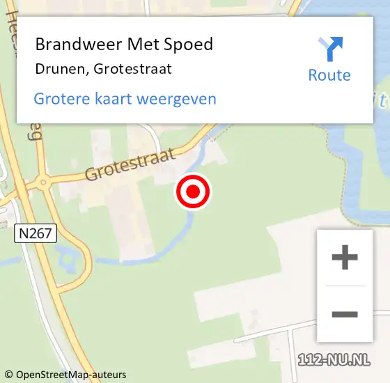 Locatie op kaart van de 112 melding: Brandweer Met Spoed Naar Drunen, Grotestraat op 11 april 2022 17:44