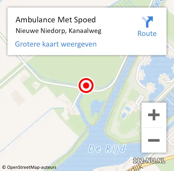 Locatie op kaart van de 112 melding: Ambulance Met Spoed Naar Nieuwe Niedorp, Kanaalweg op 11 april 2022 18:27