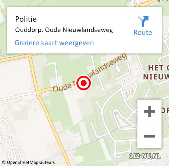 Locatie op kaart van de 112 melding: Politie Ouddorp, Oude Nieuwlandseweg op 11 april 2022 20:27