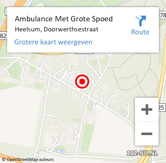 Locatie op kaart van de 112 melding: Ambulance Met Grote Spoed Naar Heelsum, Doorwerthsestraat op 11 april 2022 21:14