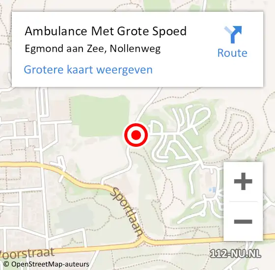 Locatie op kaart van de 112 melding: Ambulance Met Grote Spoed Naar Egmond aan Zee, Nollenweg op 11 april 2022 22:14