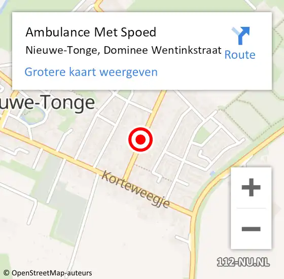 Locatie op kaart van de 112 melding: Ambulance Met Spoed Naar Nieuwe-Tonge, Dominee Wentinkstraat op 14 juli 2014 08:34