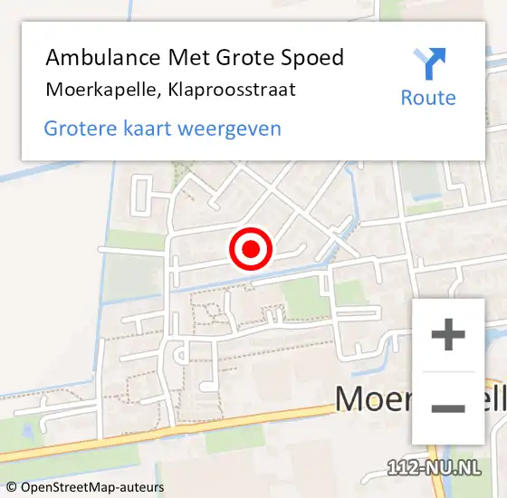 Locatie op kaart van de 112 melding: Ambulance Met Grote Spoed Naar Moerkapelle, Klaproosstraat op 11 april 2022 23:00