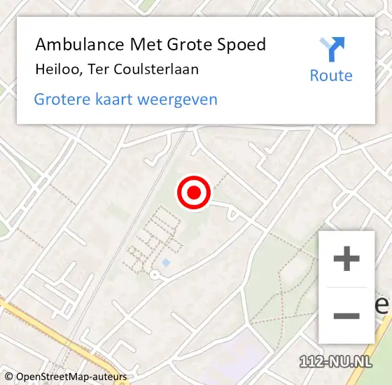 Locatie op kaart van de 112 melding: Ambulance Met Grote Spoed Naar Heiloo, Ter Coulsterlaan op 12 april 2022 03:31