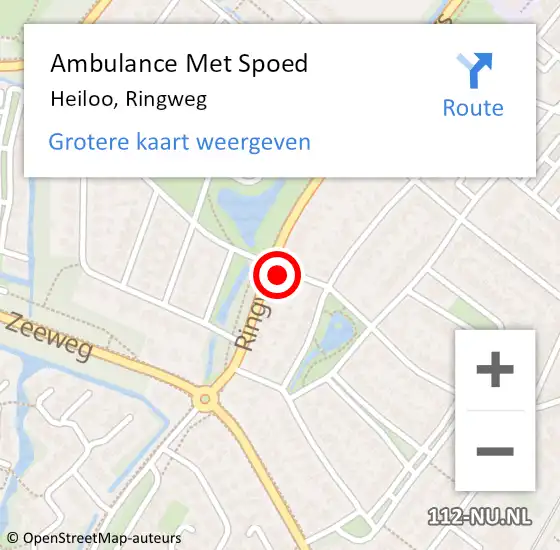 Locatie op kaart van de 112 melding: Ambulance Met Spoed Naar Heiloo, Ringweg op 12 april 2022 04:17