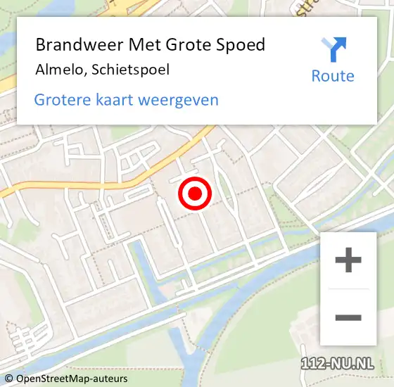 Locatie op kaart van de 112 melding: Brandweer Met Grote Spoed Naar Almelo, Schietspoel op 12 april 2022 04:28