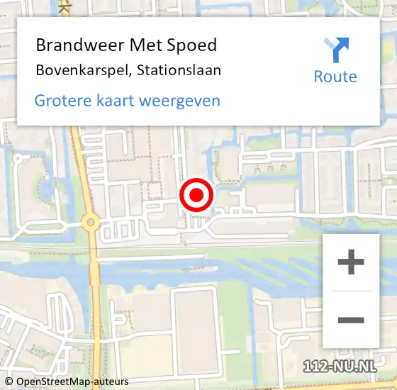 Locatie op kaart van de 112 melding: Brandweer Met Spoed Naar Bovenkarspel, Stationslaan op 12 april 2022 04:39