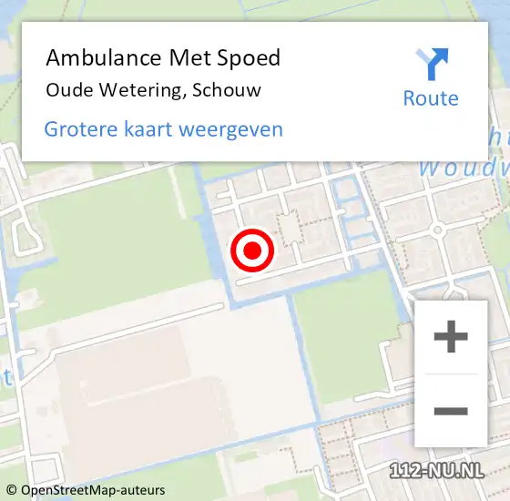 Locatie op kaart van de 112 melding: Ambulance Met Spoed Naar Oude Wetering, Schouw op 12 april 2022 05:28