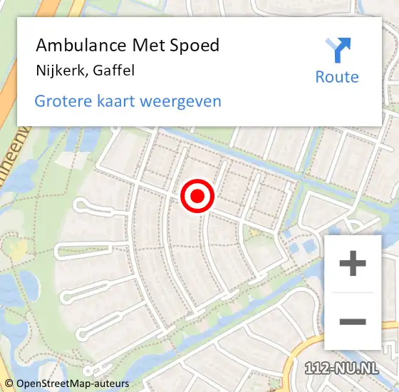Locatie op kaart van de 112 melding: Ambulance Met Spoed Naar Nijkerk, Gaffel op 12 april 2022 05:29