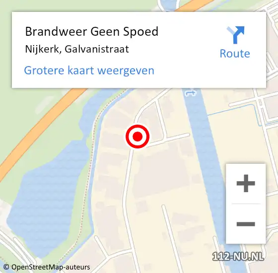 Locatie op kaart van de 112 melding: Brandweer Geen Spoed Naar Nijkerk, Galvanistraat op 12 april 2022 05:46
