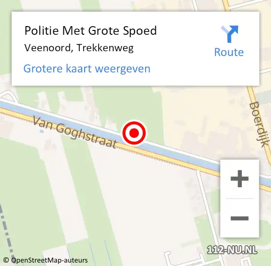 Locatie op kaart van de 112 melding: Politie Met Grote Spoed Naar Veenoord, Trekkenweg op 12 april 2022 06:50