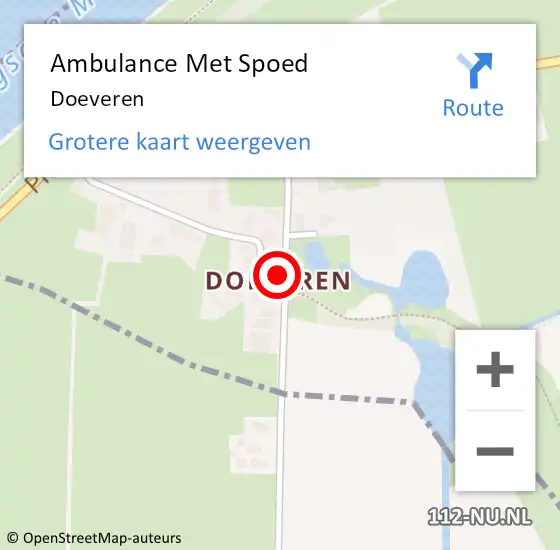 Locatie op kaart van de 112 melding: Ambulance Met Spoed Naar Doeveren op 12 april 2022 08:07