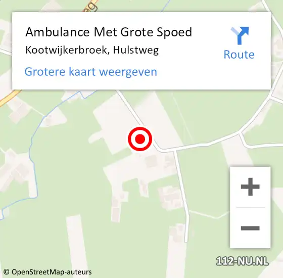 Locatie op kaart van de 112 melding: Ambulance Met Grote Spoed Naar Kootwijkerbroek, Hulstweg op 12 april 2022 08:26