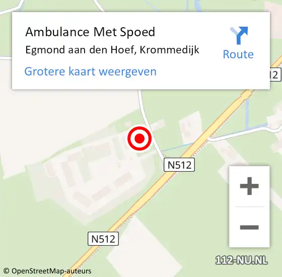 Locatie op kaart van de 112 melding: Ambulance Met Spoed Naar Egmond aan den Hoef, Krommedijk op 12 april 2022 08:36