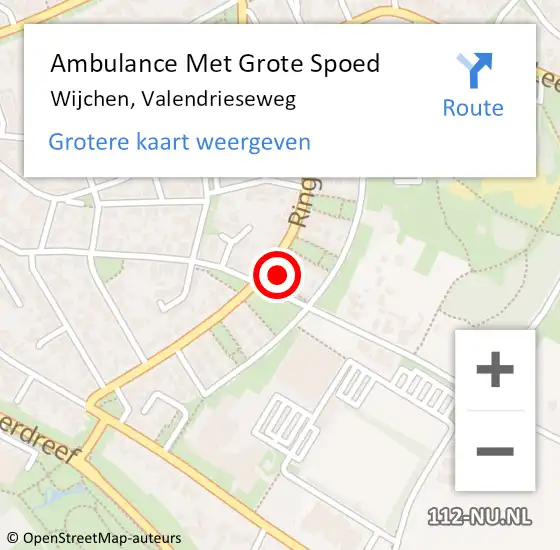 Locatie op kaart van de 112 melding: Ambulance Met Grote Spoed Naar Wijchen, Valendrieseweg op 12 april 2022 08:40