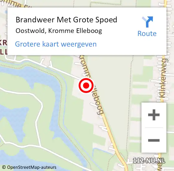 Locatie op kaart van de 112 melding: Brandweer Met Grote Spoed Naar Finsterwolde, Kromme-Elleboog op 14 juli 2014 08:58