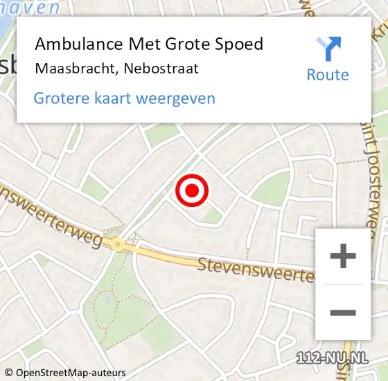 Locatie op kaart van de 112 melding: Ambulance Met Grote Spoed Naar Maasbracht, van Limburg Stirumstraat op 14 juli 2014 08:58