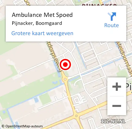 Locatie op kaart van de 112 melding: Ambulance Met Spoed Naar Pijnacker, Boomgaard op 12 april 2022 09:19