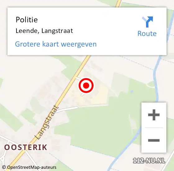 Locatie op kaart van de 112 melding: Politie Leende, Langstraat op 12 april 2022 09:57