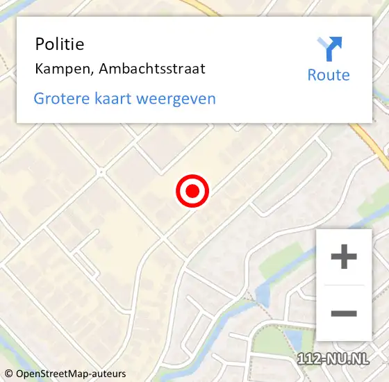 Locatie op kaart van de 112 melding: Politie Kampen, Ambachtsstraat op 12 april 2022 10:13