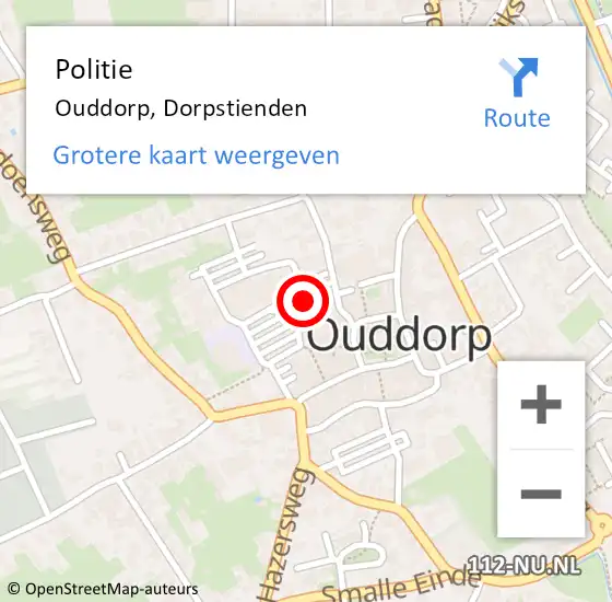 Locatie op kaart van de 112 melding: Politie Ouddorp, Dorpstienden op 12 april 2022 10:34