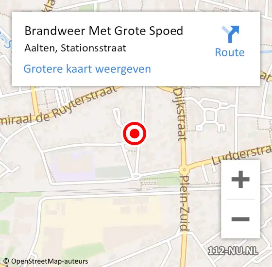 Locatie op kaart van de 112 melding: Brandweer Met Grote Spoed Naar Aalten, Stationsstraat op 12 april 2022 11:30