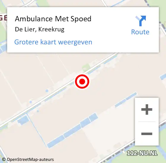 Locatie op kaart van de 112 melding: Ambulance Met Spoed Naar De Lier, Kreekrug op 12 april 2022 11:32