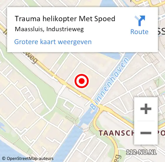 Locatie op kaart van de 112 melding: Trauma helikopter Met Spoed Naar Maassluis, Industrieweg op 12 april 2022 11:33